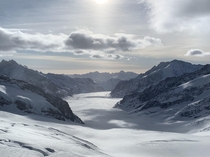 Aletsch Glacier from Jungfraujoch - Top of Europe in the Bernese Alps of Switzerland 