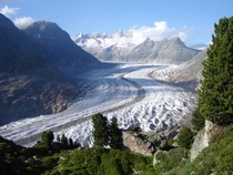 Aletsch Glacier in Switzerland - largest glacier of European Alps 
