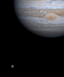 Alignment of Callisto and Europa captured by the Cassini spacecraft in  