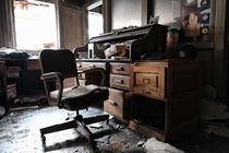 All that remains in an abandoned and burnt office in Chicago IL 