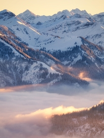 Allgu Alps at dusk Tirol Austria 
