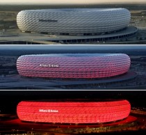 Allianz Arena in MnchenMunich Germany at different times of the day 