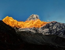 Alpenglow on Ama Dablam in Nepal Taken from base camp 