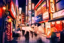 Altered colour photo of Shinjuku Tokyo