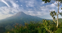 Amazing view today of Mt Merapi an active volcano in Central Java Indonesia 