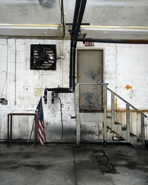 American Flag in an Abandoned Factory 