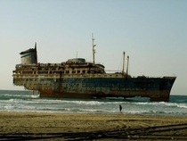 American Star shipwreck abandoned on the beach of Garcey Fuerteventura Canary Islands
