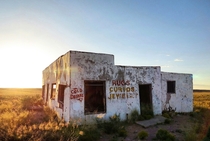 An abandoned gift shop on a restricted section of Route  