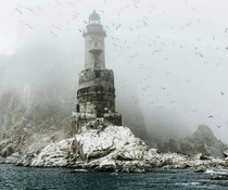 An abandoned lighthouse on the Sakhalin island