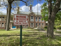 An abandoned middle school under close watch