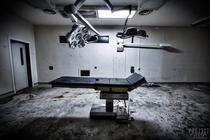 An abandoned operating theatre where the lights still work 