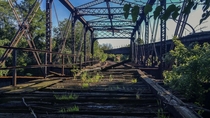 An abandoned train bridge outside of Pittsburgh PA 