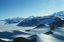 An aerial shot of the Transantarctic Mountains 
