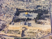 An aerial view of the Temple Mount one of the most important religious sites in the Old City of Jerusalem Dominated by three religious structures from the early Umayyad periodthe al-Aqsa Mosque the Dome of the Rock and the Dome of the Chain Photo Andrew S