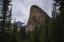 An amazing shaped mountain found close to Lake Louise 