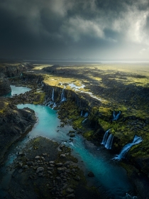 An array of streams and waterfalls in the Icelandic Highlands   Photographer Arnar Kristjansson