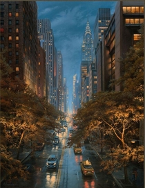 An Artist Interpretation of New York City in the fall