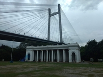 An iconic cable stayed bridge in Kolkata West Bengal India