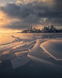 An icy sunset from Toronto 