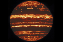 An infrared view of the Planet Jupiter taken from Earth This spectrum reveals the details of the surface