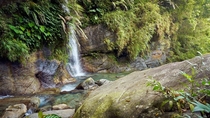 An intimate waterfall scene Hualien County Taiwan 