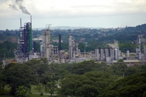 An oil refinery at Pointe--Pierre Trinidad and Tobago 