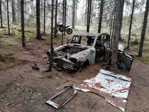 An old Moskvitch in the forest