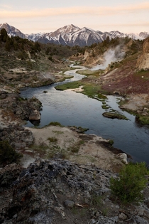 An overflowing hot creek in the eastern sierras 