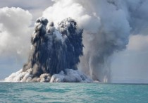 An undersea volcano eruption photos off the coast of Tonga 