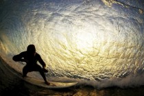Andrew Mooney underneath a wave Photo by Nathan Smith 