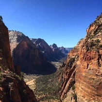 Angels Landing looking like a scene from Jurassic Park Zion National Park Utah xOC