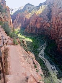 Angels Landing scared the shit out of me and was totally worth it Watch your step 