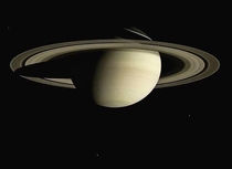 Another great Saturn picture along with its adorable moons Tethys Enceladus and Rhea From Cassini _