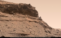 Another pic of a cliff on Mars The triangular shape at the middle right is quite strange isnt it  Pic by NASAJPL-CaltechMSSSThomas Appr 
