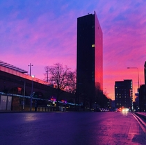 Another purple orange sky from Manchester England