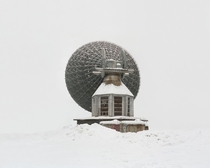 Antenna built for interplanetary connection Arkhangelsk region Russia 