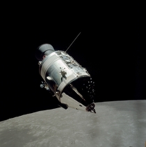 Apollo  CommandService Module in orbit around the moon 