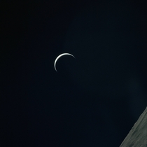 Apollo  view of a crescent Earth from the Moon 
