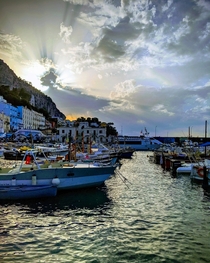 Approaching sunset in Capri Italy  