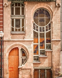 Art Nouveau architecture of a house built in the s in Brussels Belgium