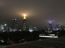 Atlanta on a foggy night