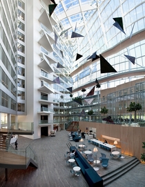 Atrium of The Edge Deloittes Amsterdam HQ 