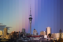 Auckland New Zealand Sunset Timescape 