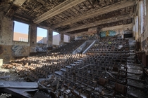 Auditorium Inside the Abandoned Horace Mann High School in Gary Indiana 