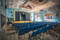 Auditorium of abandoned school in Detroit has definitely seen better days 