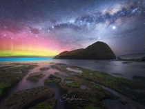 Aurora Australis Bioluminescence Milky Way and Zodiacal Light in Tasmania  