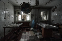Autopsy room in an abandoned mortuary Russia