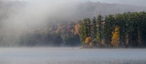 Autumn morning on Limekiln Lake in the Adirondacks NY 