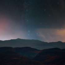 Autumn stars over the Adirondack Mountains in Lake Placid NY 