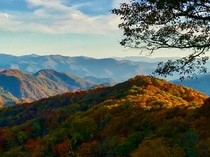 Autumn Sunset in The Great Smoky Mountains National Park 